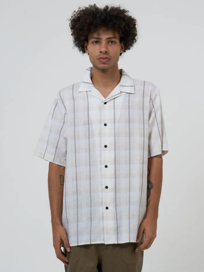 Mens Spirit Portal Bowling Shirt Dirty White Thrills Shirts