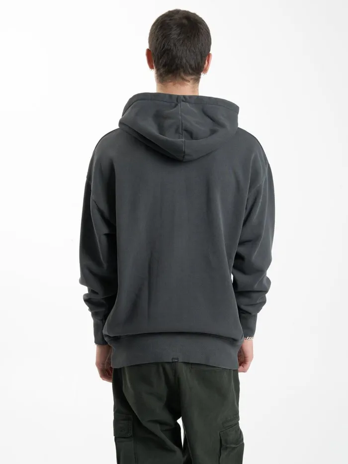 Mens Stand Firm Slouch Pull On Hood Merch Black Thrills Sweaters and Fleece