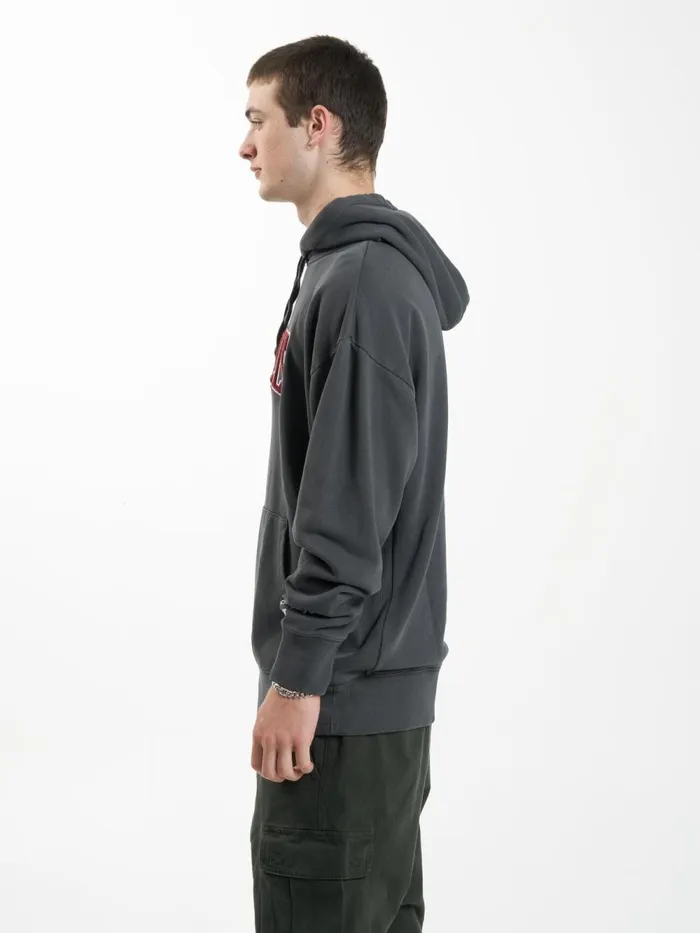Mens Stand Firm Slouch Pull On Hood Merch Black Thrills Sweaters and Fleece