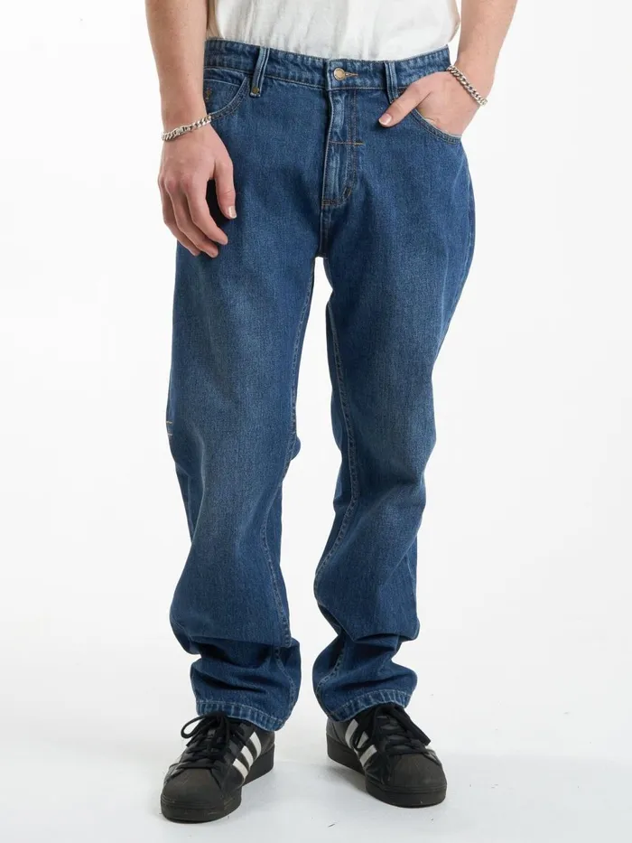 Mens Straight Line Denim Jean Roadhouse Blue Thrills Denim