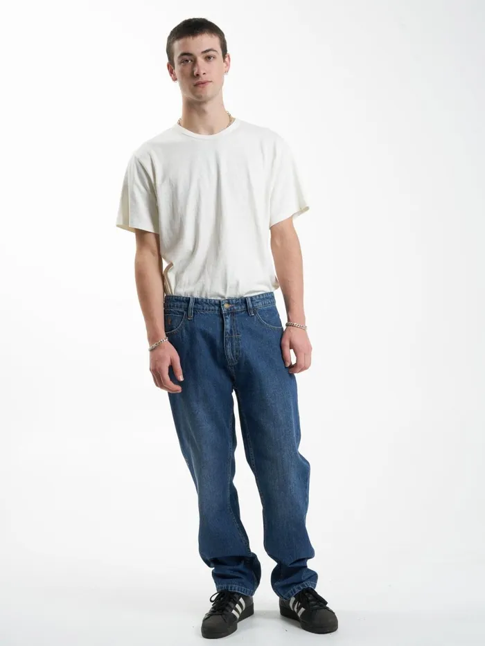 Mens Straight Line Denim Jean Roadhouse Blue Thrills Denim