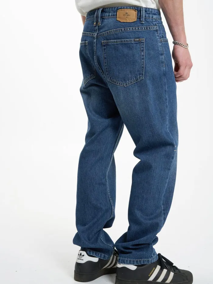 Mens Straight Line Denim Jean Roadhouse Blue Thrills Denim