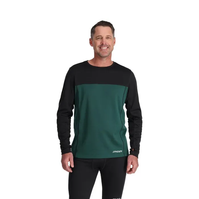 Mens Stretch Charger Crew Cypress Green Spyder Layers