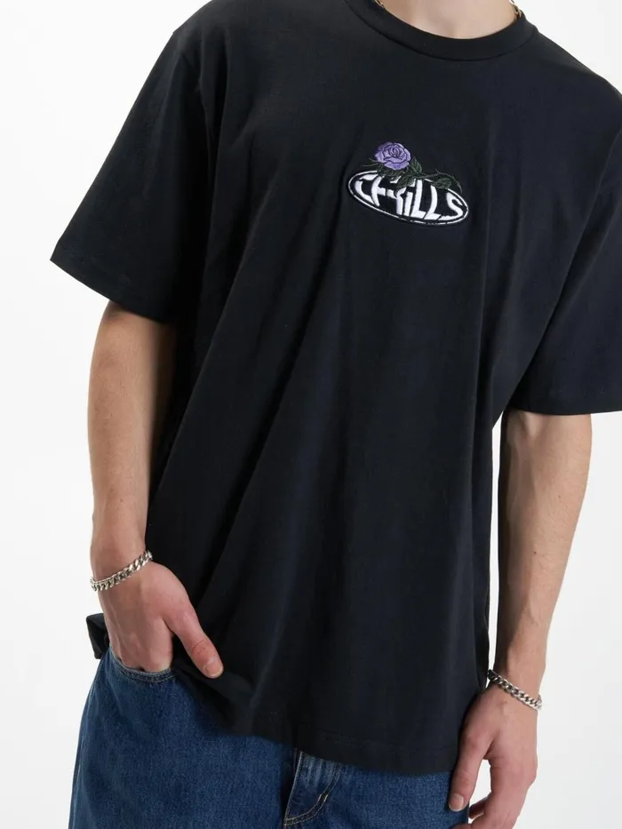 Mens Sub Rosa Oversize Fit Tee Black Thrills Tees and Tank Tops