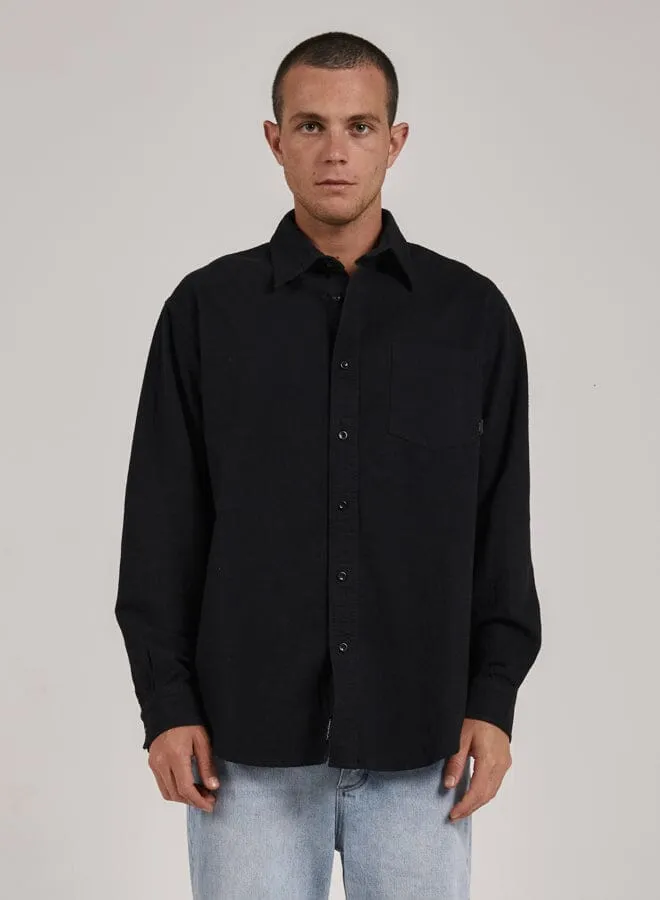 Mens Superior Long Sleeve Shirt Indigo Black Thrills Shirts