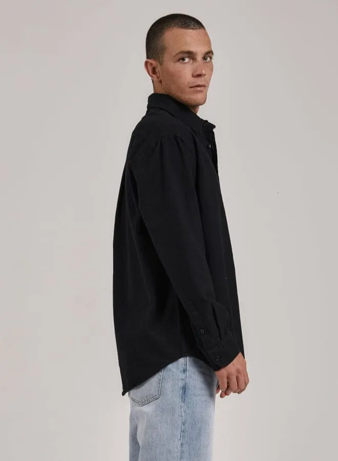 Mens Superior Long Sleeve Shirt Indigo Black Thrills Shirts