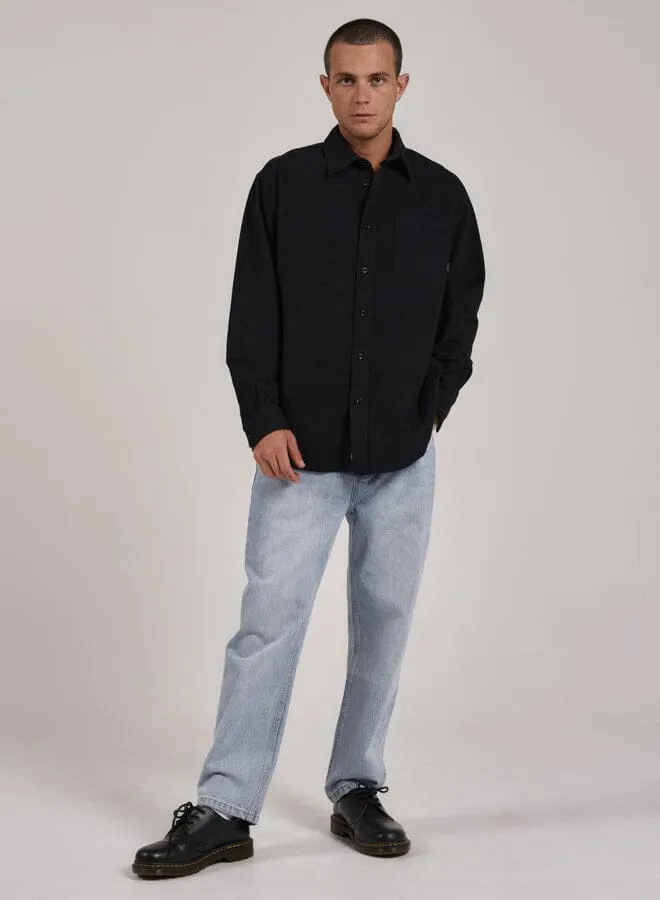 Mens Superior Long Sleeve Shirt Indigo Black Thrills Shirts