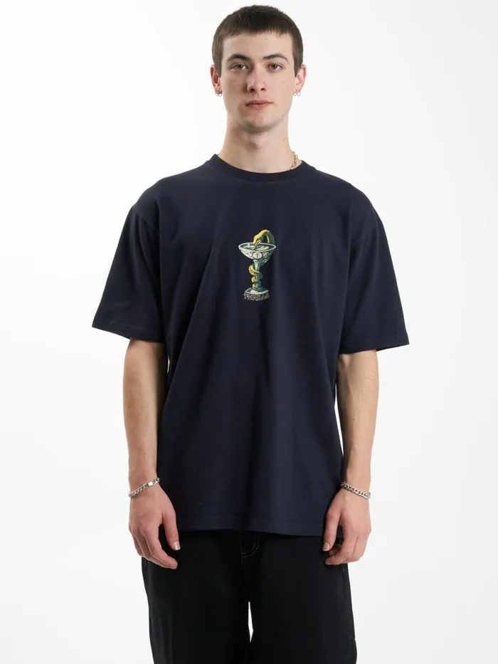 Mens Thou Shall Not Oversize Fit Tee Midnight Blue Thrills Tees and Tank Tops
