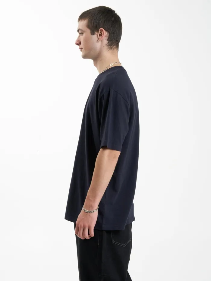 Mens Thou Shall Not Oversize Fit Tee Midnight Blue Thrills Tees and Tank Tops