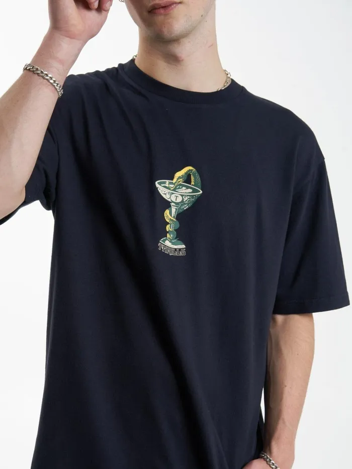 Mens Thou Shall Not Oversize Fit Tee Midnight Blue Thrills Tees and Tank Tops