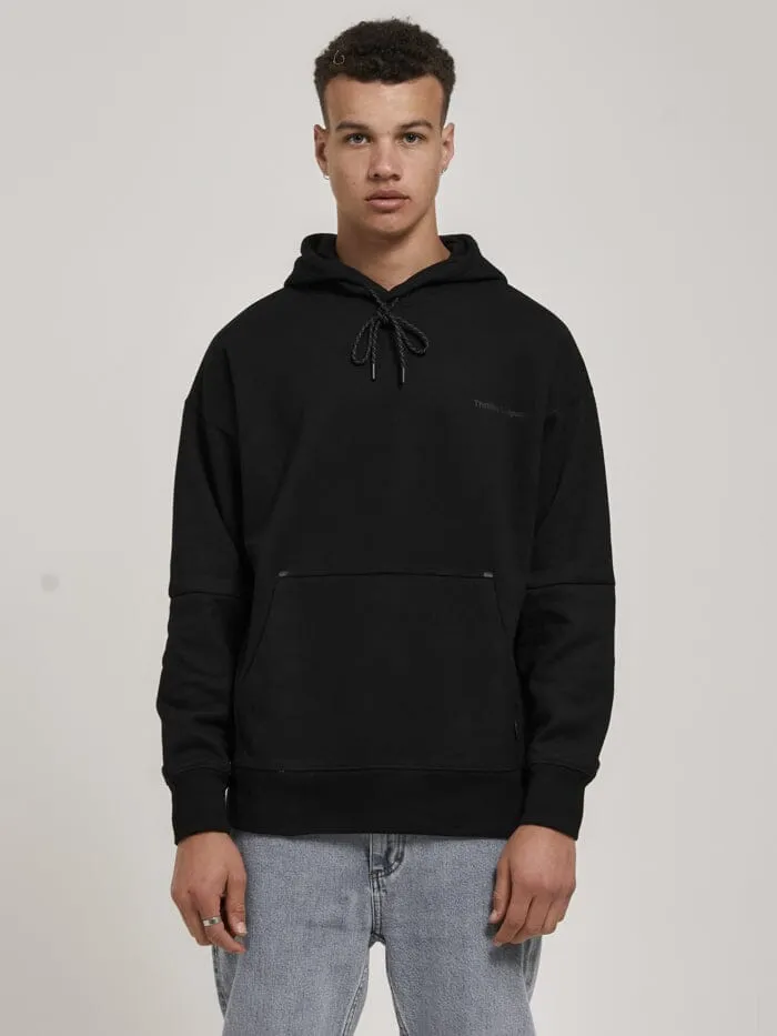 Mens Underground Slouch Pull On Hood Black Thrills Sweaters and Fleece