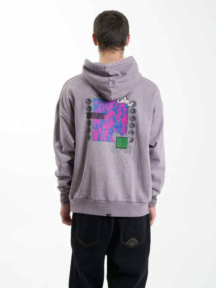 Mens Vibrations Slouch Hood Mineral Gray Thrills Sweaters and Fleece