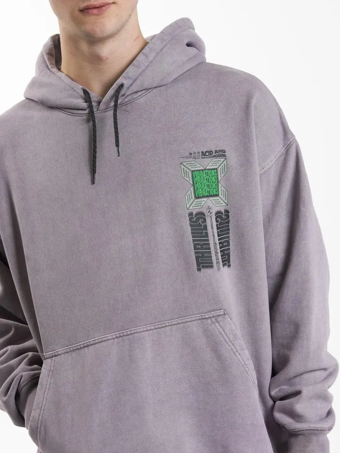 Mens Vibrations Slouch Hood Mineral Gray Thrills Sweaters and Fleece