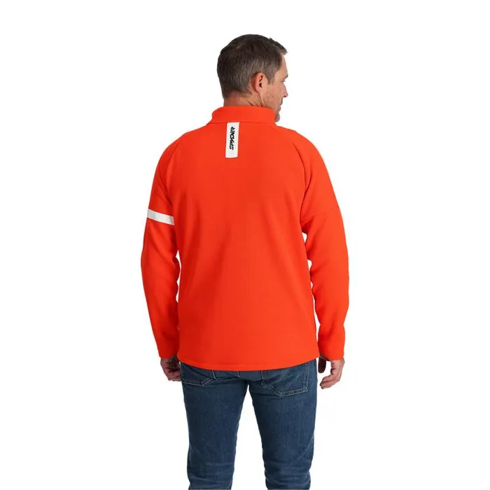Mens Wengen Bandit Full Zip Twisted Orange Spyder Fleece
