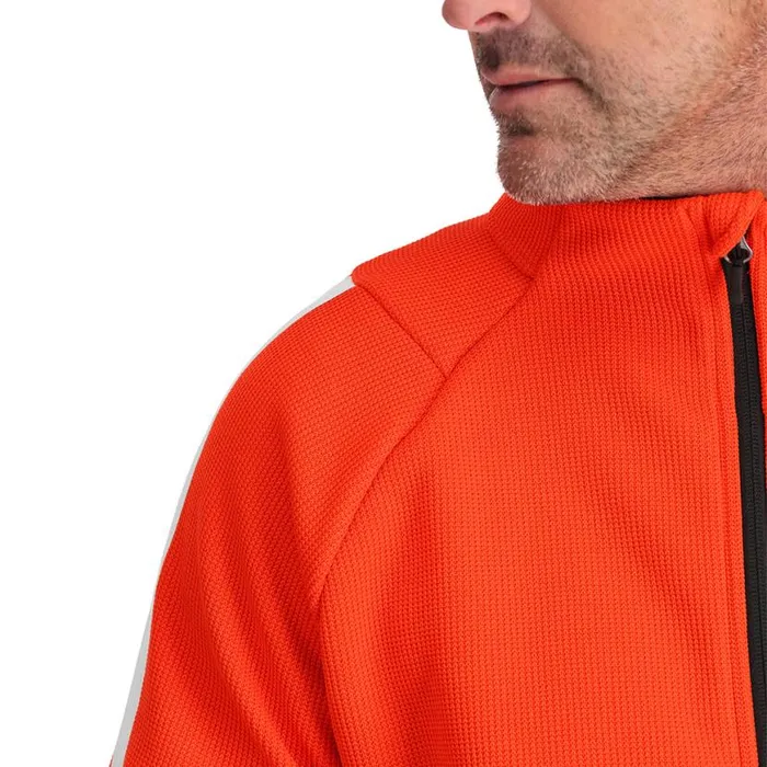 Mens Wengen Bandit Full Zip Twisted Orange Spyder Fleece