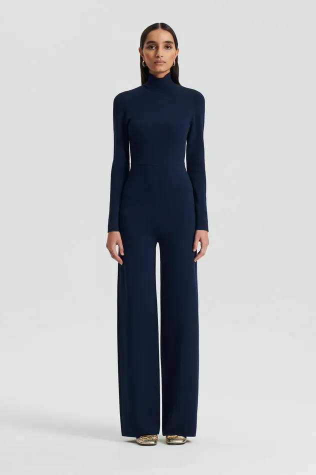 MICRO CREPE JUMPSUIT NAVY Women Knitwear Scanlan Theodore