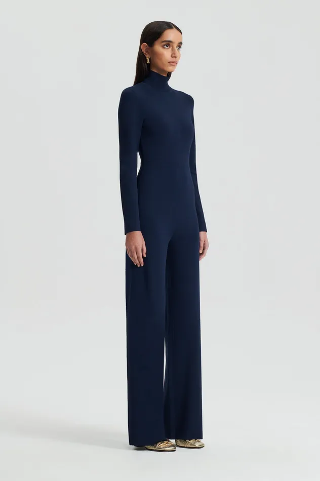 MICRO CREPE JUMPSUIT NAVY Women Knitwear Scanlan Theodore MICRO CREPE JUMPSUIT NAVY Women Knitwear Scanlan Theodore