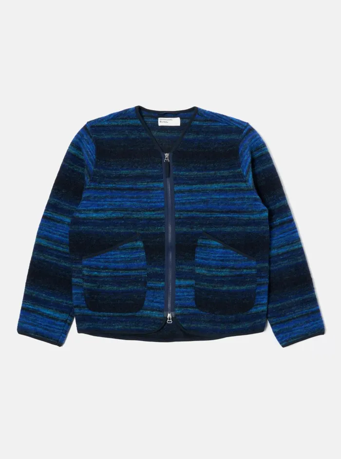 Military Liner Jacket In Blue Mississippi Fleece Men Universal Works Fleece
