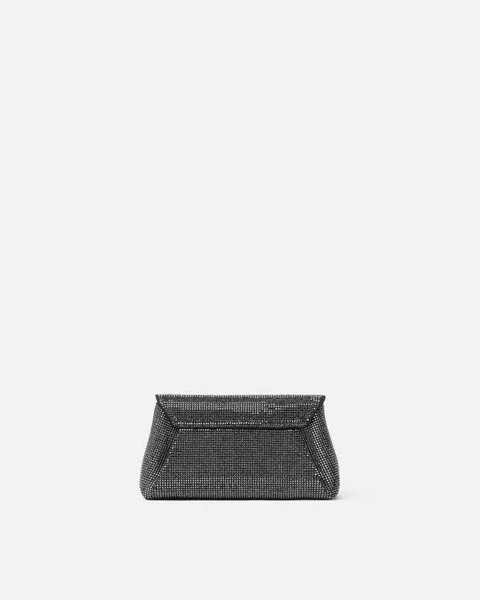 Mini Bags and Clutches Women Versace Crystal Gianni Ribbon Clutch Black