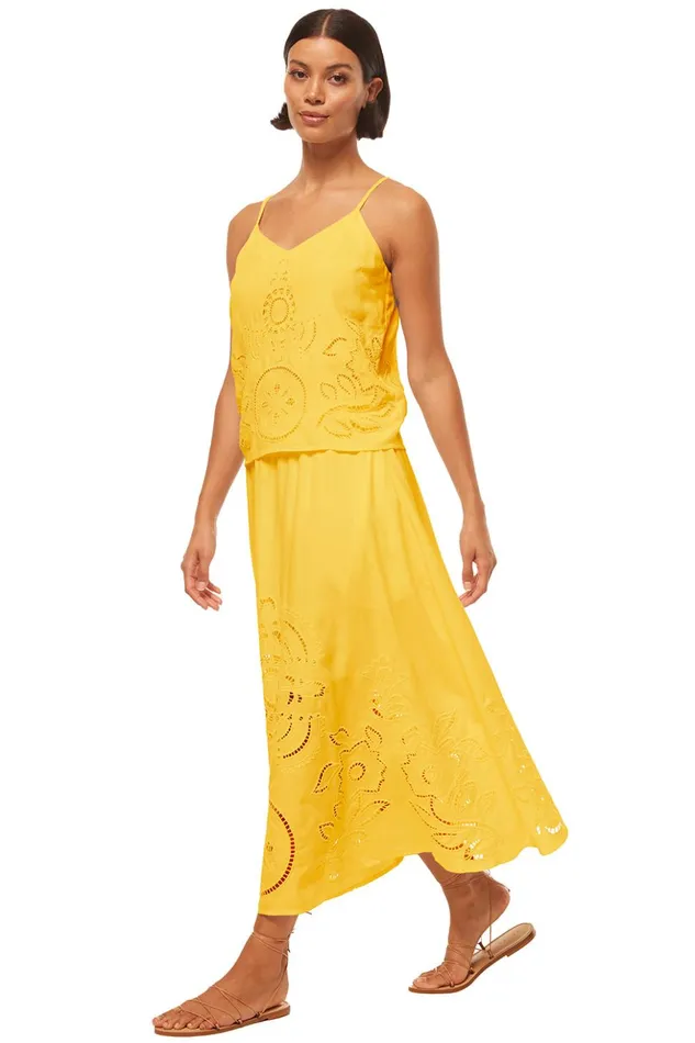 MISA Los Angeles ANALISSE SKIRT Pink Eyelet Women Skirts and Shorts