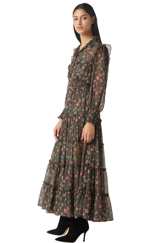 MISA Los Angeles AYDENIZ DRESS Evergreen Blooms Women Dresses