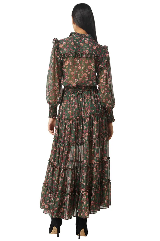 MISA Los Angeles AYDENIZ DRESS Evergreen Blooms Women Dresses
