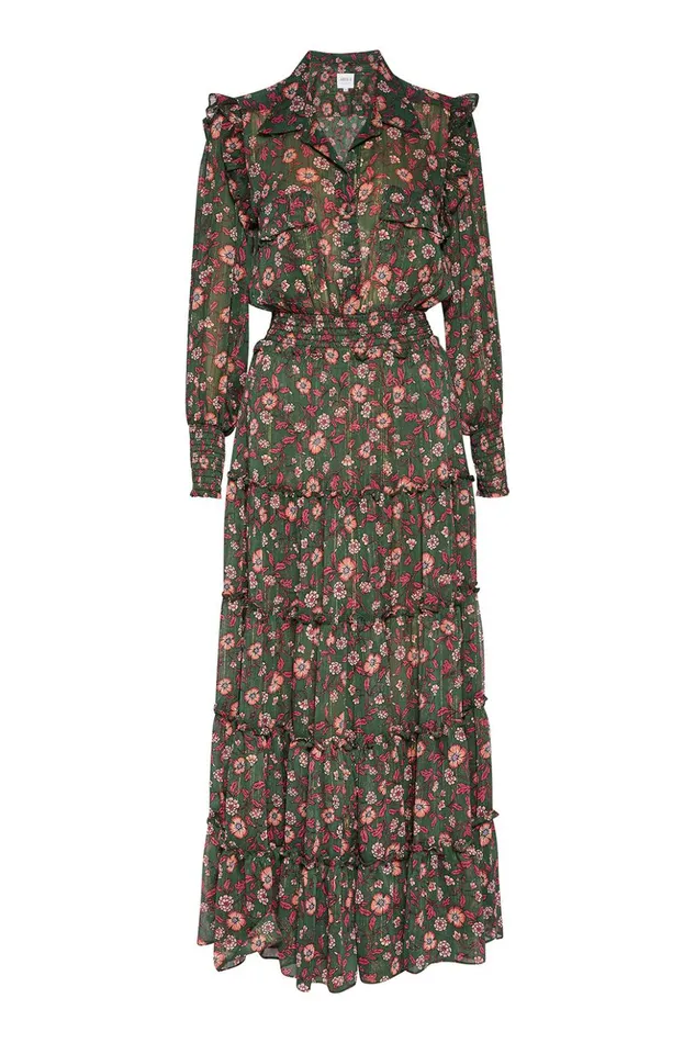 MISA Los Angeles AYDENIZ DRESS Evergreen Blooms Women Dresses