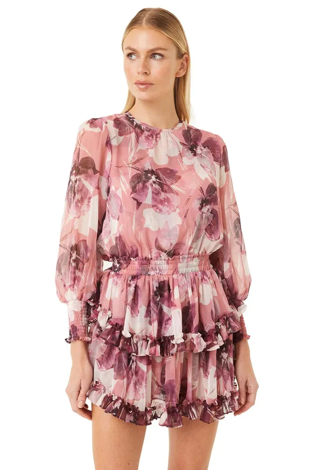 MISA Los Angeles CAMILA DRESS Flora Tropical Mix Women Dresses