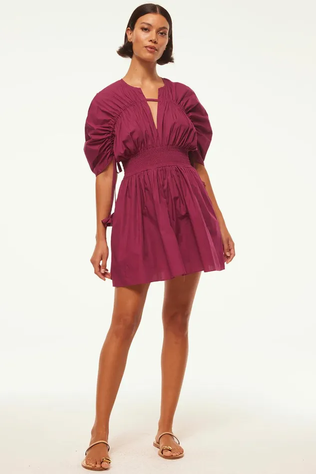 MISA Los Angeles CAMILA DRESS Orchid Cotton Poplin Women Dresses