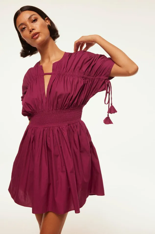 MISA Los Angeles CAMILA DRESS Orchid Cotton Poplin Women Dresses