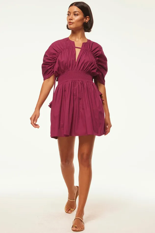 MISA Los Angeles CAMILA DRESS Orchid Cotton Poplin Women Dresses
