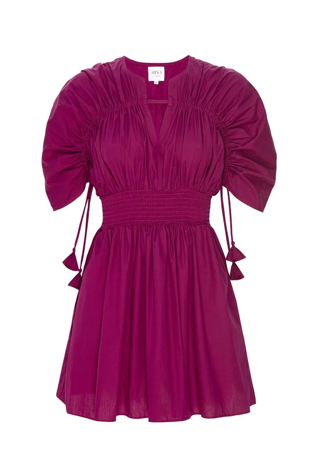 MISA Los Angeles CAMILA DRESS Orchid Cotton Poplin Women Dresses