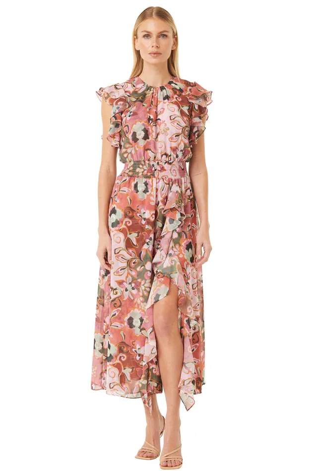 MISA Los Angeles DALITA DRESS Resort Batik Chiffon Women Dresses