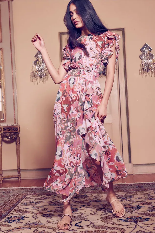 MISA Los Angeles DALITA DRESS Resort Batik Chiffon Women Dresses