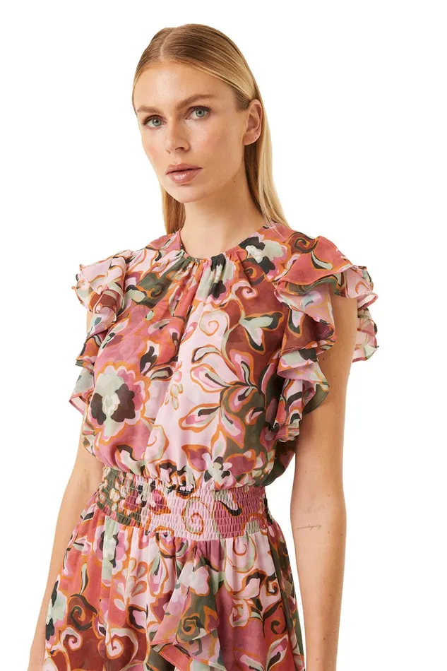 MISA Los Angeles DALITA DRESS Resort Batik Chiffon Women Dresses
