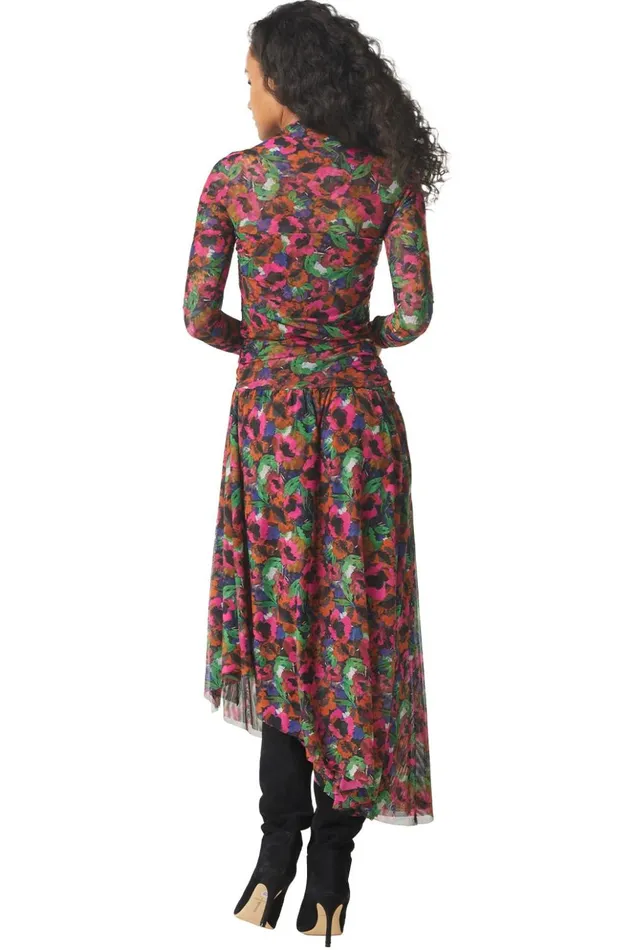 MISA Los Angeles DANIA SKIRT Jewel Tone Flora Women Skirts and Shorts