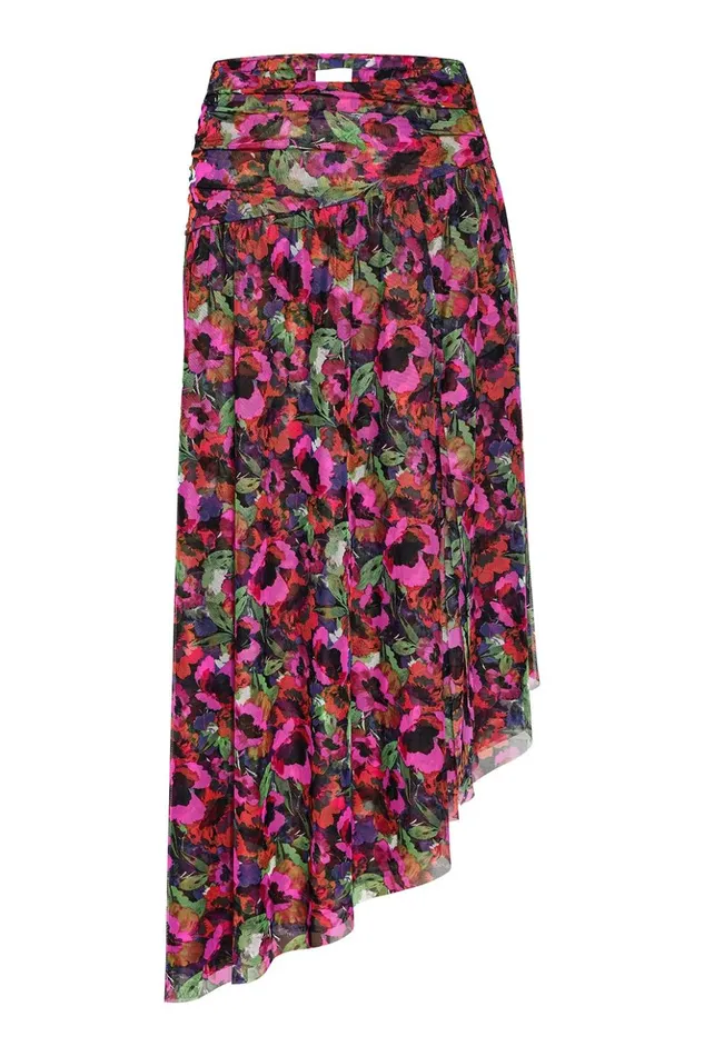 MISA Los Angeles DANIA SKIRT Jewel Tone Flora Women Skirts and Shorts