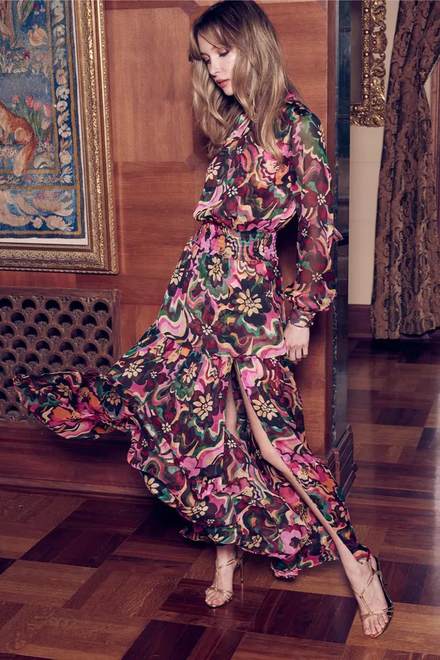 MISA Los Angeles DAPHNE DRESS Flora Groove Chiffon Women Dresses