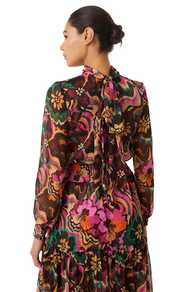 MISA Los Angeles DAPHNE DRESS Flora Groove Chiffon Women Dresses