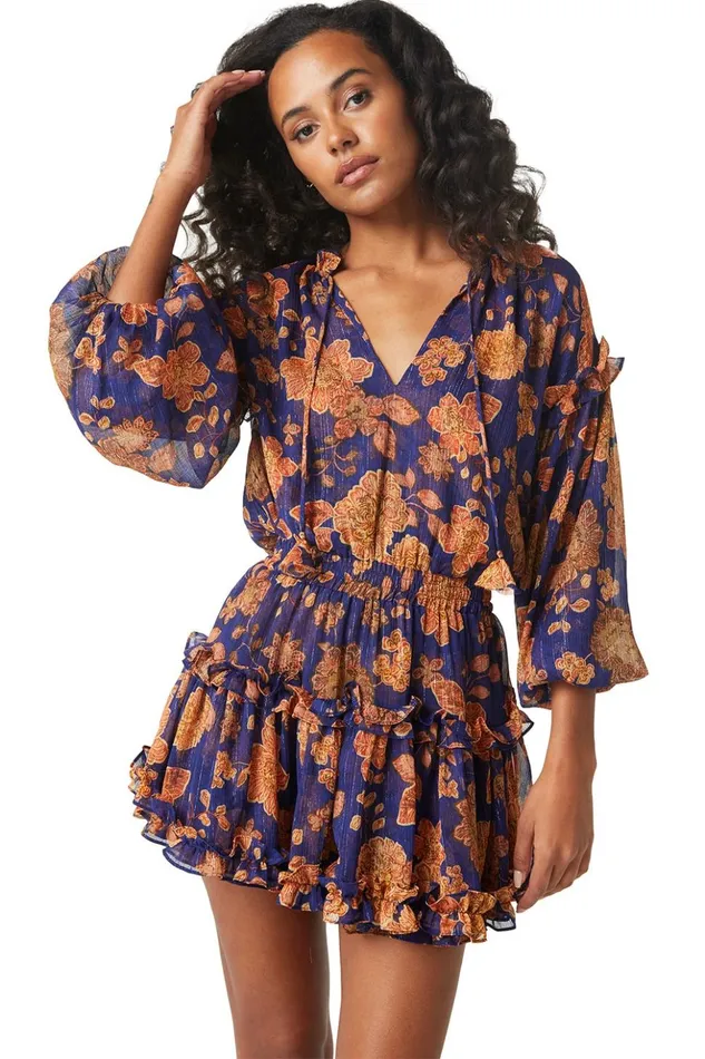 MISA Los Angeles ELENA DRESS Blue Marigold Women Dresses