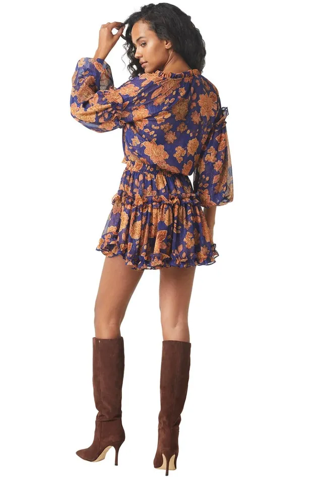 MISA Los Angeles ELENA DRESS Blue Marigold Women Dresses