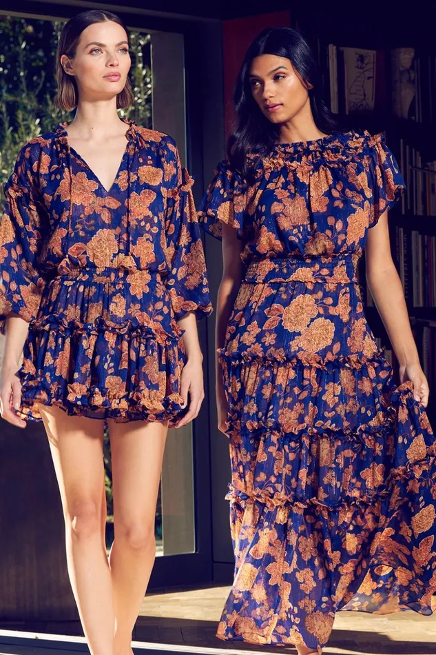MISA Los Angeles ELENA DRESS Blue Marigold Women Dresses