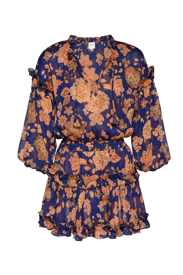 MISA Los Angeles ELENA DRESS Blue Marigold Women Dresses