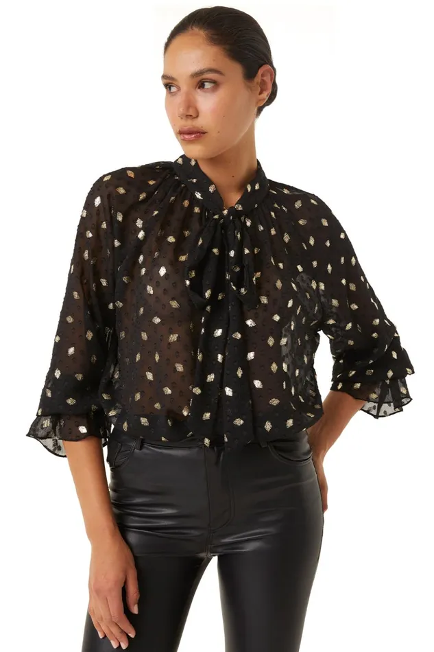 MISA Los Angeles GRACIE TOP Diamond Clip Dot Women Tops