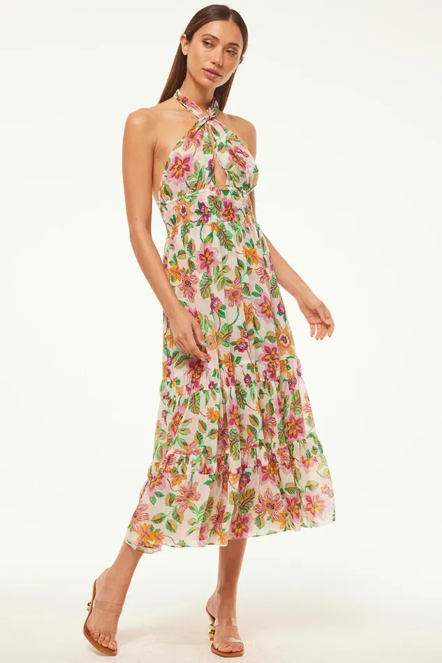 MISA Los Angeles KAROLINA DRESS Flora Exotica Chiffon Women Dresses