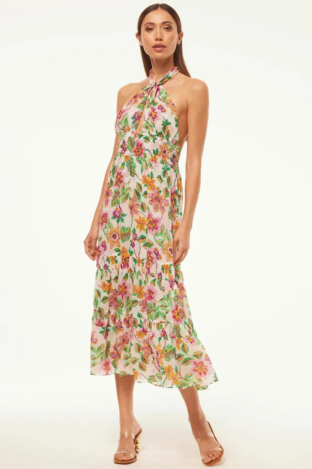 MISA Los Angeles KAROLINA DRESS Flora Exotica Chiffon Women Dresses