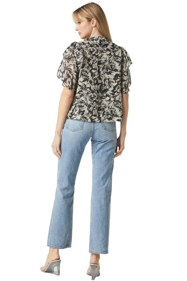 MISA Los Angeles LIVIA TOP Tonal Abstract Women Tops