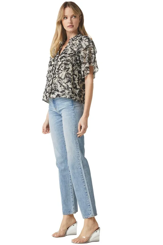 MISA Los Angeles LIVIA TOP Tonal Abstract Women Tops