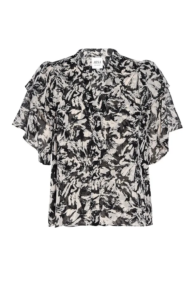 MISA Los Angeles LIVIA TOP Tonal Abstract Women Tops