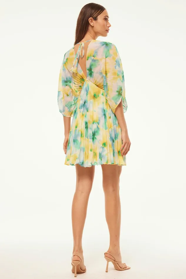 MISA Los Angeles LUNA DRESS Citron Watercolor Women Dresses